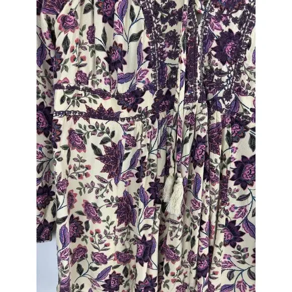 Torrid Babydoll Rayon Crepe Embroidered Lace Up Top Floral Womens Plus Size 2 2X - Picture 4 of 13